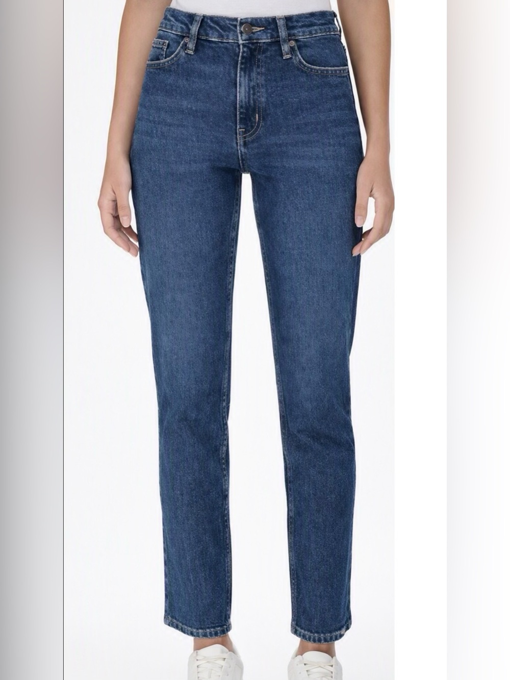 Calvin Klein High Rise Straight Leg Ankle Jeans - Deep Blue Wash Womens 10 NWT